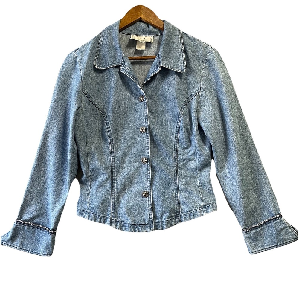 Vintage Lucia Lukken Jean Jacket‎ Womens Small Blue Denim Western 80s 90s USA